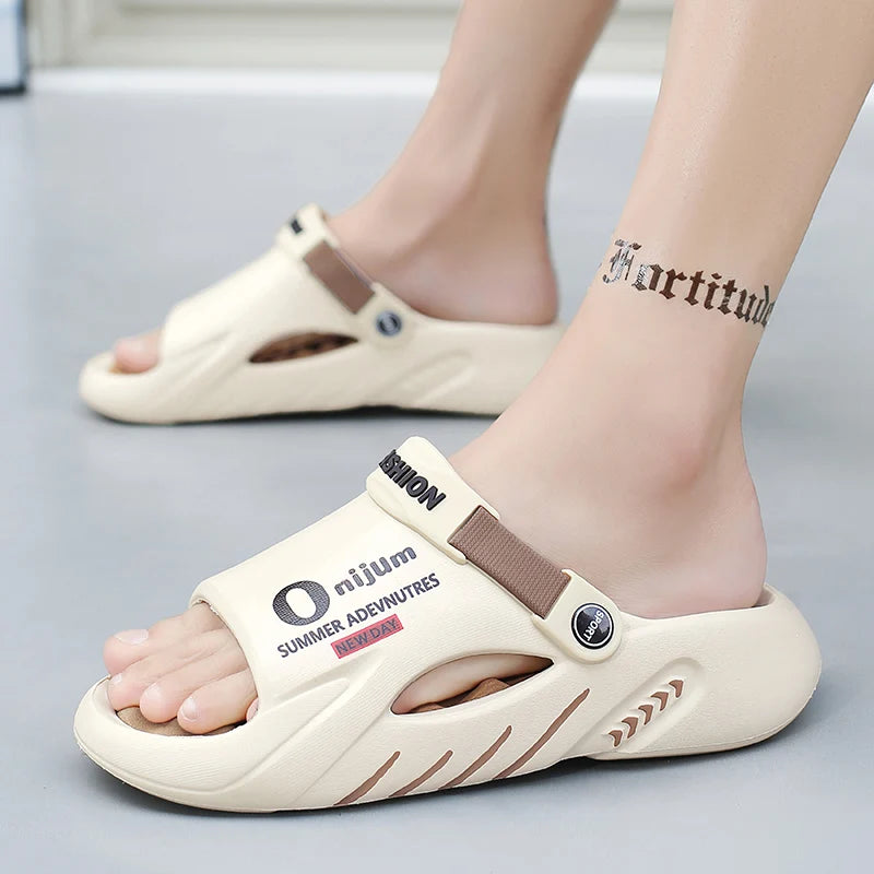 Men Slippers New Summer EVA Soft-soled Platform Slides Sandals Indoor Outdoor Walking Beach Shoes Flip Flops Mens Shoes