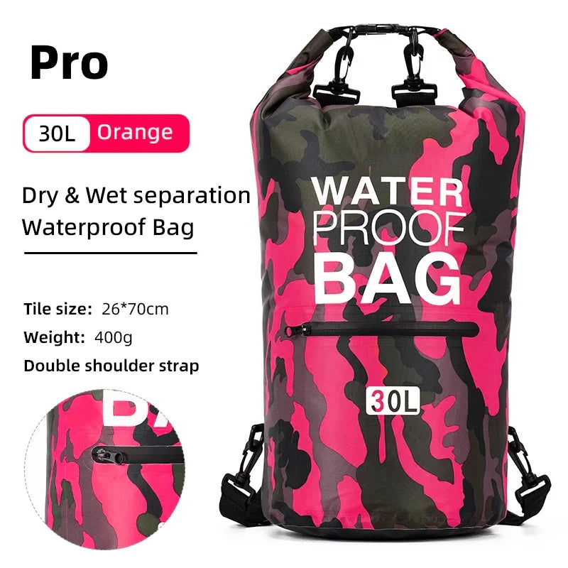 Swimming PVC Pack Dry Bag Backpack for Women Men 10L 15L 20L 30L Waterproof Shoulder Kayak Drifting Rafting Surfing Boating Bag