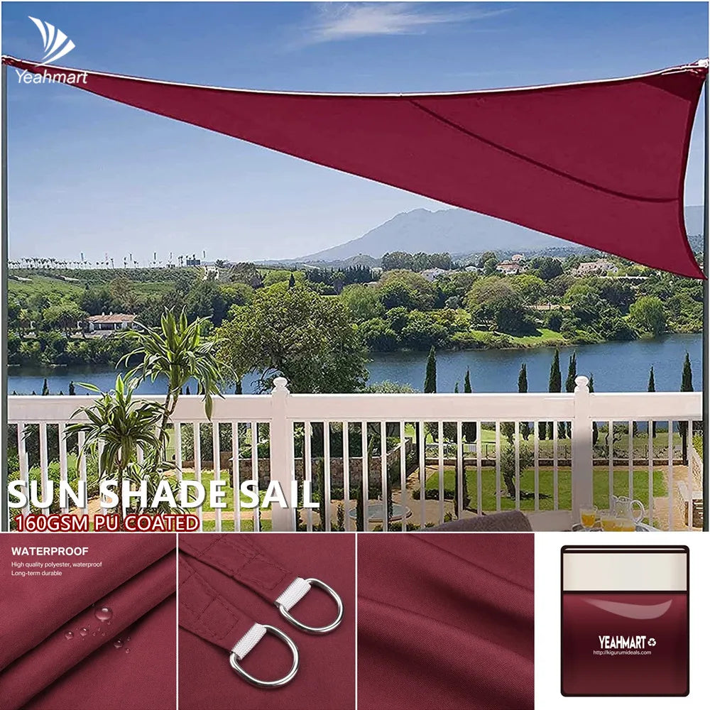 2x2x2m/3x3x3m Triangle Sun Shade Sail Pool Patio Deck Canopy Awning for Outdoor Backyard Garden Camping UV Block Sunshade Cloth