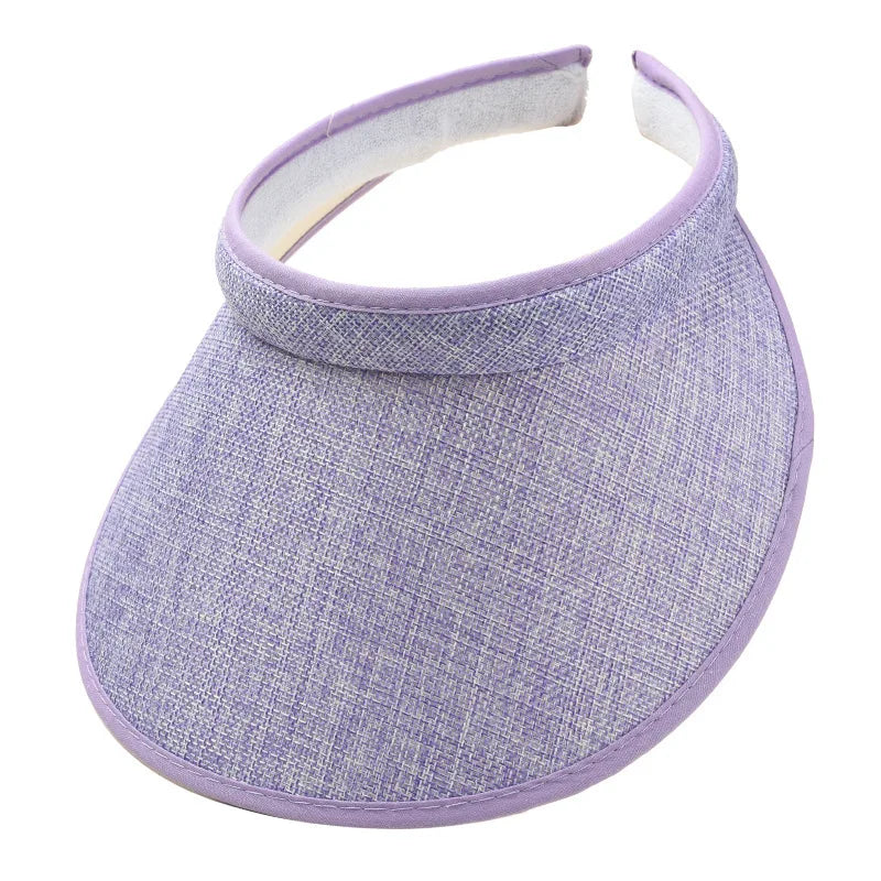 Women's Summer Sun Hat Wide Brim Beach Outdoor Travel Foldable Multi-function Straw Cap Visor Suncap Portable