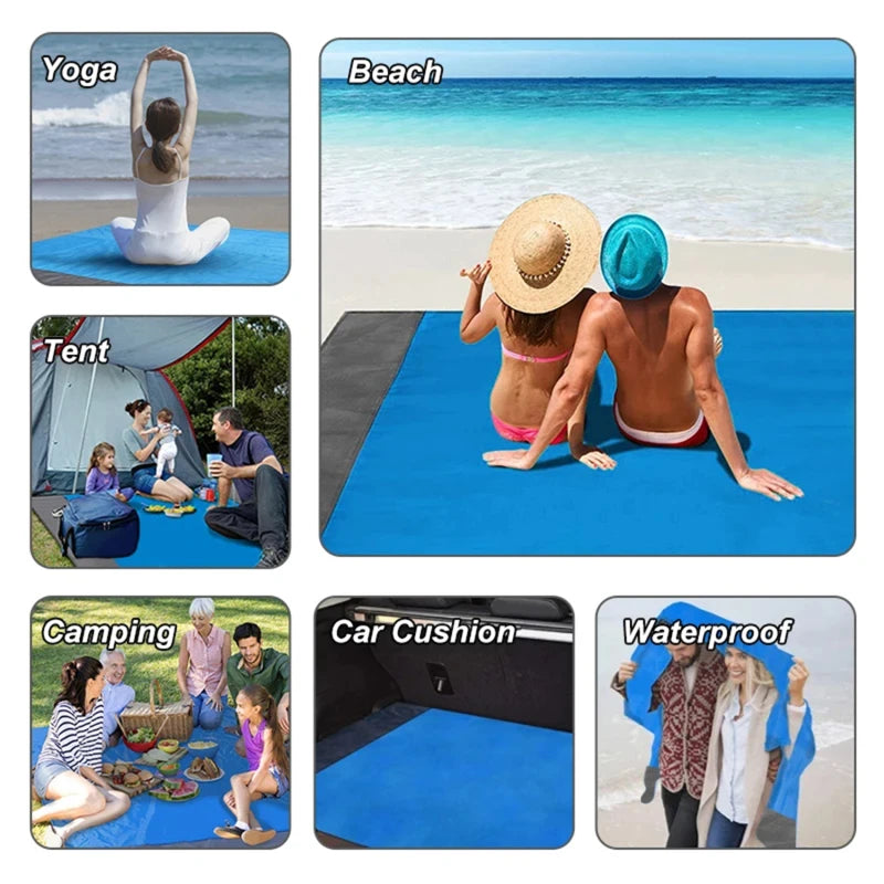 Waterproof Beach Mat Extra Large Outdoor Camping Mat Blanket Folding Sand Free Pocket Mattress Portable Lightweight Picnic Mats