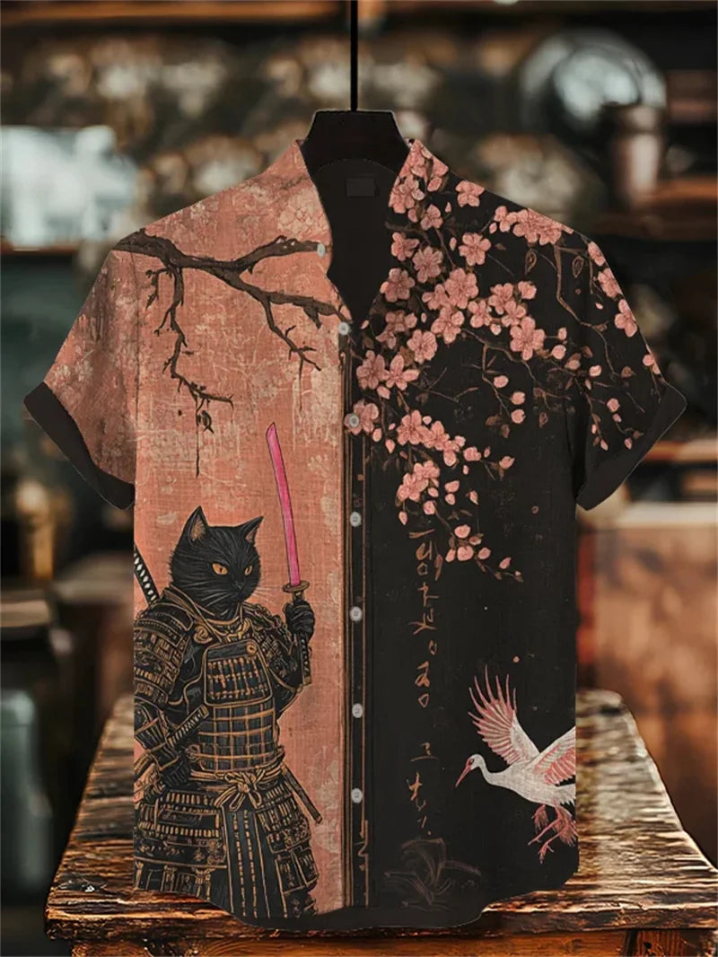 Summer Fashion New Men's Linen Hawaiian Shirt 3D Printed Shirt Short Sleeve Casual Beach Shirt Vintage Shirt
