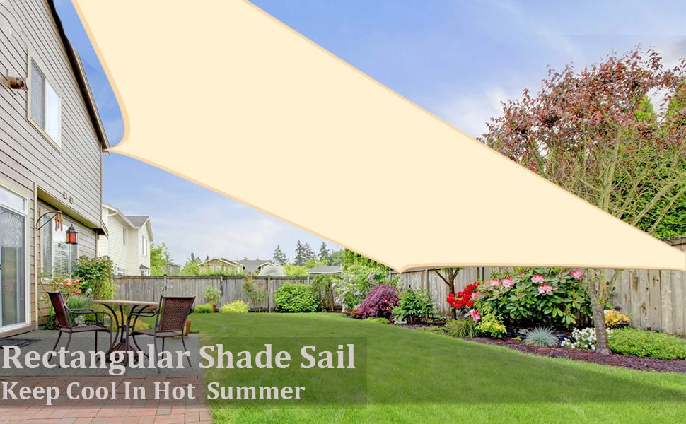 420D Waterproof Square Rectangular Shade sail, Outdoor Garden Swimming Pool Awning, Camping Hiking Sun shelter
