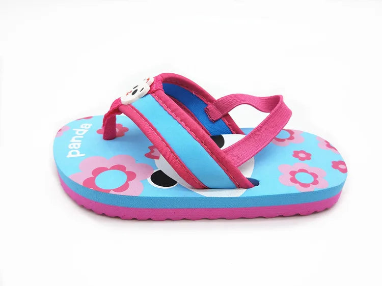 2026 Summer Children Cute Cartoon Animal Slippers Beach Shoes Kids Flip Flops Elastic Band Anti-slip Sandals Boys Girls Slippers