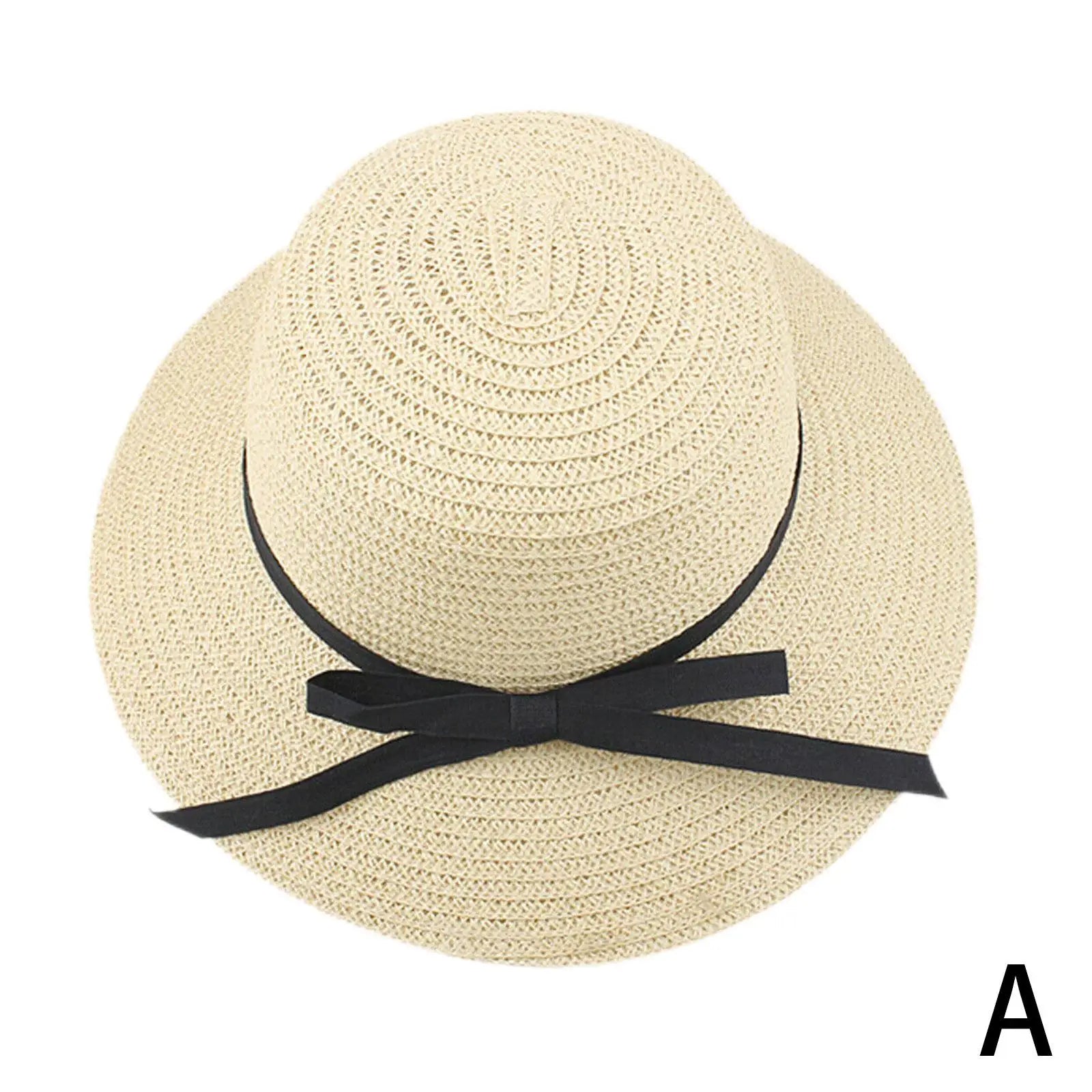 Summer straw hat,large wide brim,foldable beach sun hat, straw woven drooping brim UV protection ladies outdoor travel straw hat