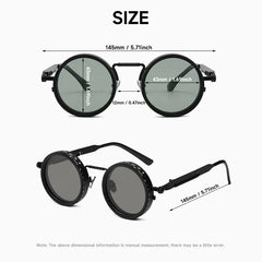 ND Dimming Glasses Polarized Sunglasses Men Women Round Retro Punk Driving Eyeglasses Outdoor Shades UV400 Adjustable Eyewear