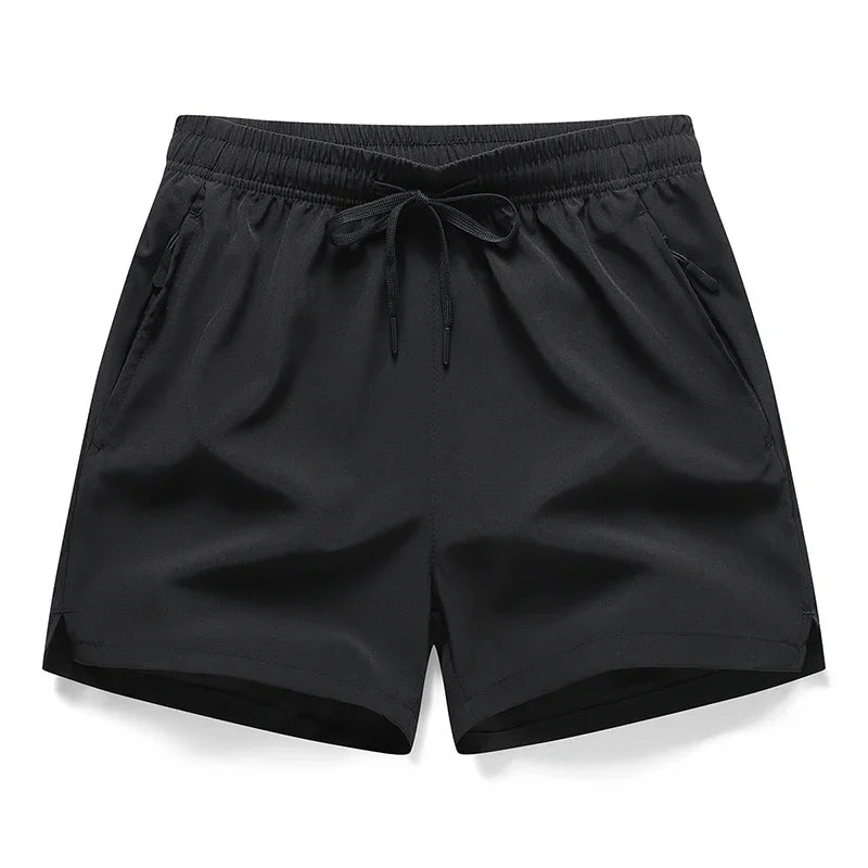 3/4 Sport Shorts Summer Men Casual Solid Ice Silk Light Sweat Absorb Quick Dry Running Fitness Outdoor Loose
