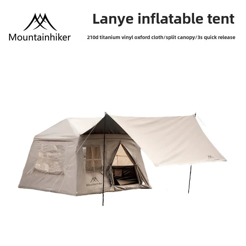 MOUNTAINHIKER 3-5 Person Portable Camping Tent Waterproof Family Beach Tent Quick Opening, Anti-UV Hand Air Pump Inflatable Tent