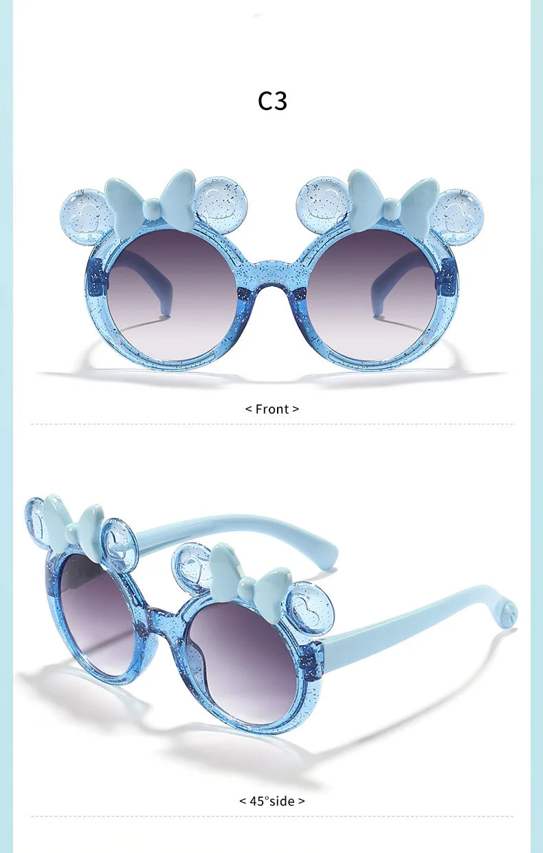 2025 Cartoon Cute Photo Concave Shaped Glasses Children's Bow Candy Colored Sunglasses For Girls, Trendy Sunglasses,