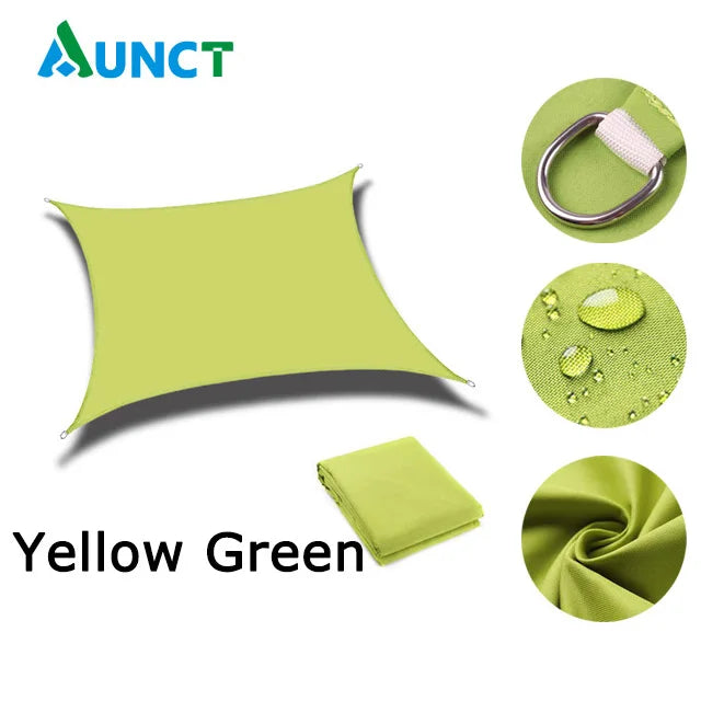 420D Waterproof Square Rectangular Shade sail, Outdoor Garden Swimming Pool Awning, Camping Hiking Sun shelter