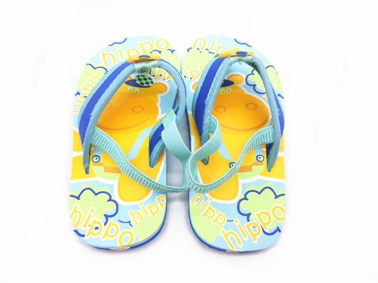 2026 Summer Children Cute Cartoon Animal Slippers Beach Shoes Kids Flip Flops Elastic Band Anti-slip Sandals Boys Girls Slippers