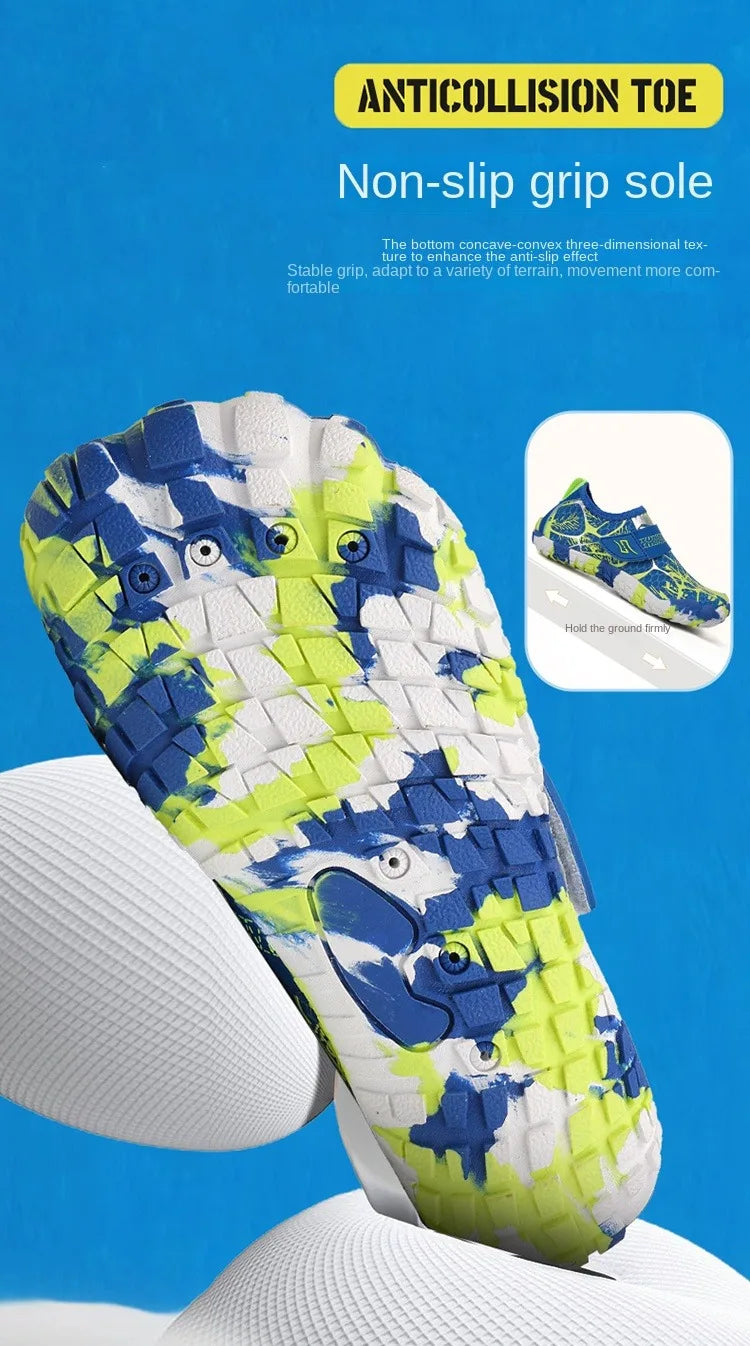 Breathable Boys and Girls Aqua Shoes Anti-Bump Toe Drainage Design Outdoor Hiking and Wading Water Shoes Barefoot Shoes