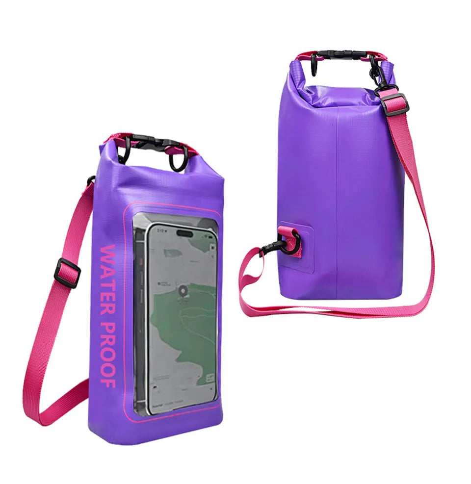 2L/5L Waterproof Dry Bag Touch Screen Swimming Waterproof PVC Bag Rafting Floating Outdoor Sport Bag Surfboard Kayak Storage Bag