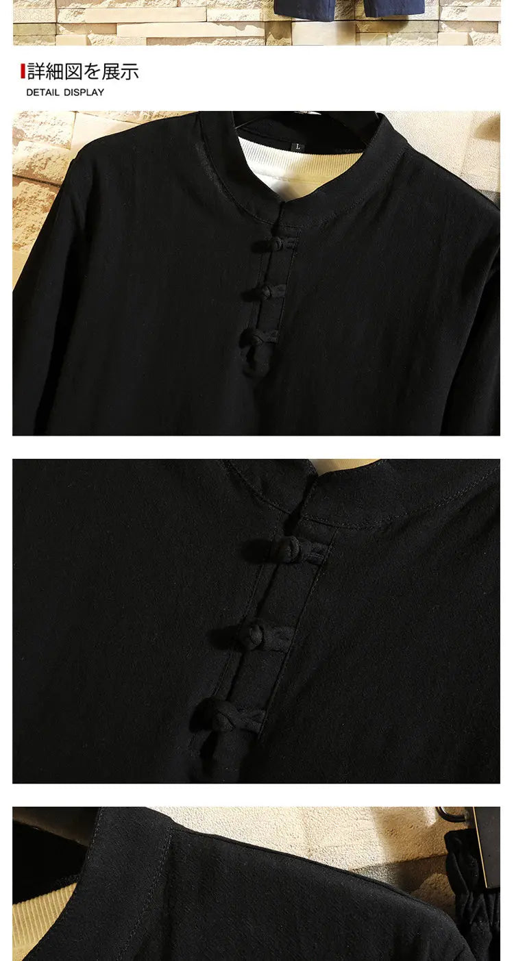 (Shirt + trousers) 2026 autumn fashion men shirt spring Man Cotton and linen shirts long sleeve men's casual shirts men M to 5XL