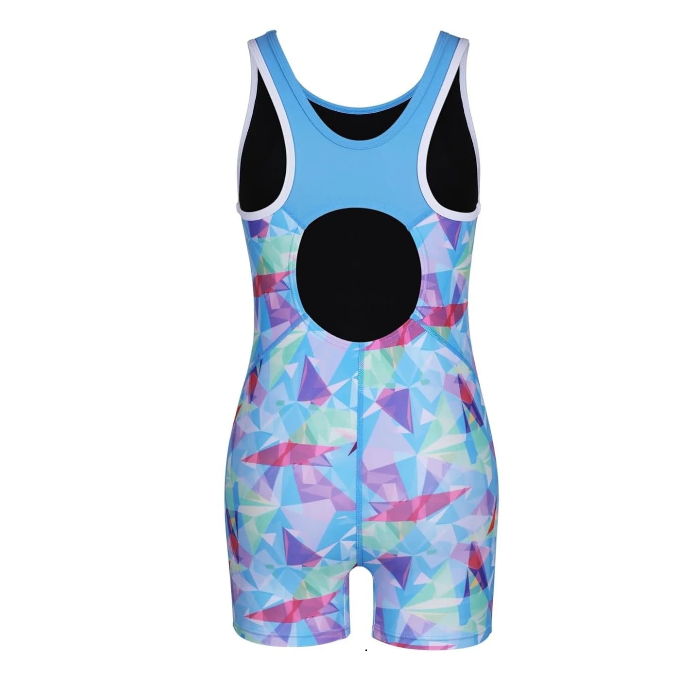 Anfilia Girls One-Piece Sports Swimsuit Size 8-14 Boyleg High Elastic Racerback Athletic Training Bathing Suit