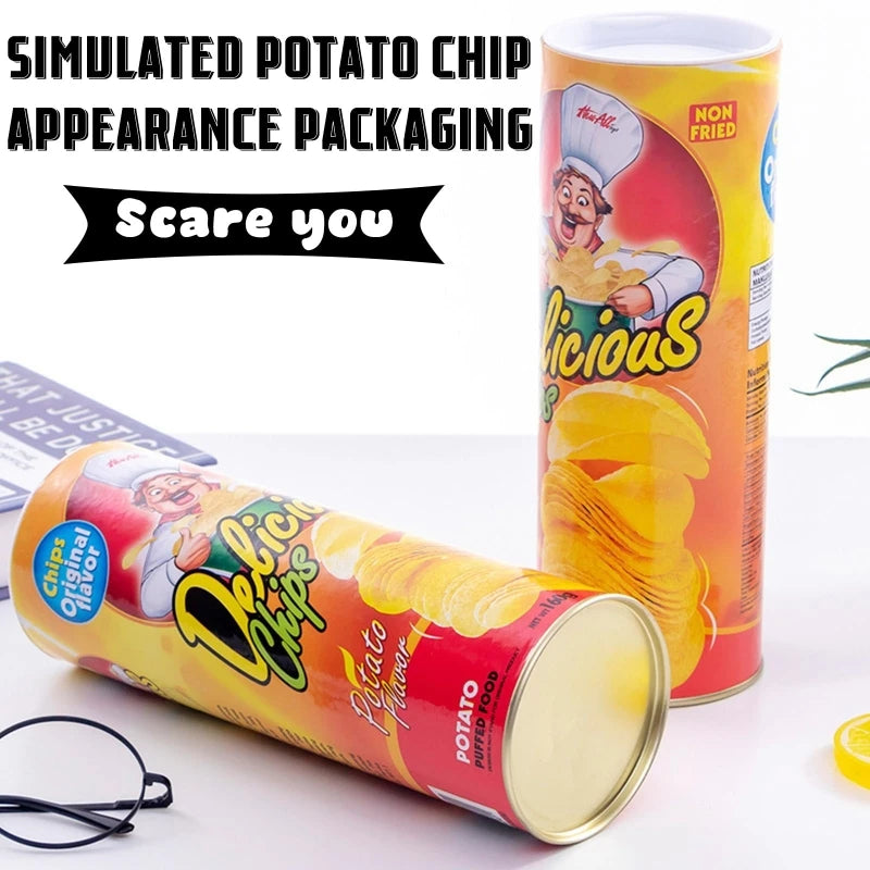 The Potato Chip Snake Can Jump Stage Magic Tricks Spring Snake Toy April Fool Day Halloween Party Jokes in A Can Gag Gift Prank