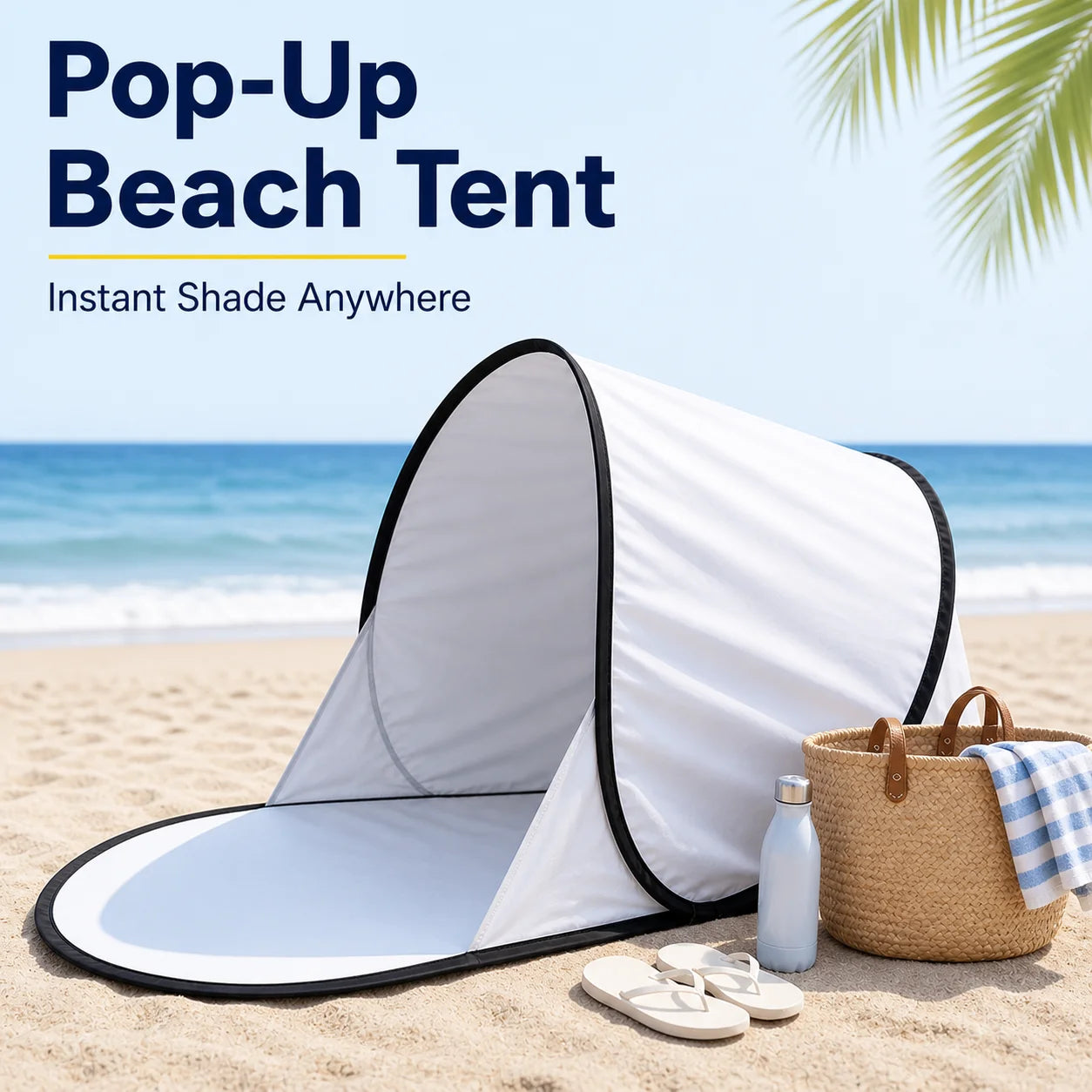 Outdoor portable automatic pop-up beach tent, sunshade, UV protection, camping tent, fishing and picnic tent, practical tent.