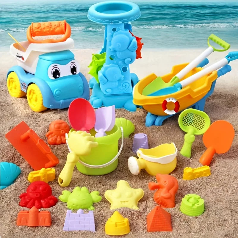 Beach Toys for Kids Sand Toys Set with Sand Bucket Shovel Rake for Beach Sandbox Toys Summer Outdoor Gift Kit for Boys Girls