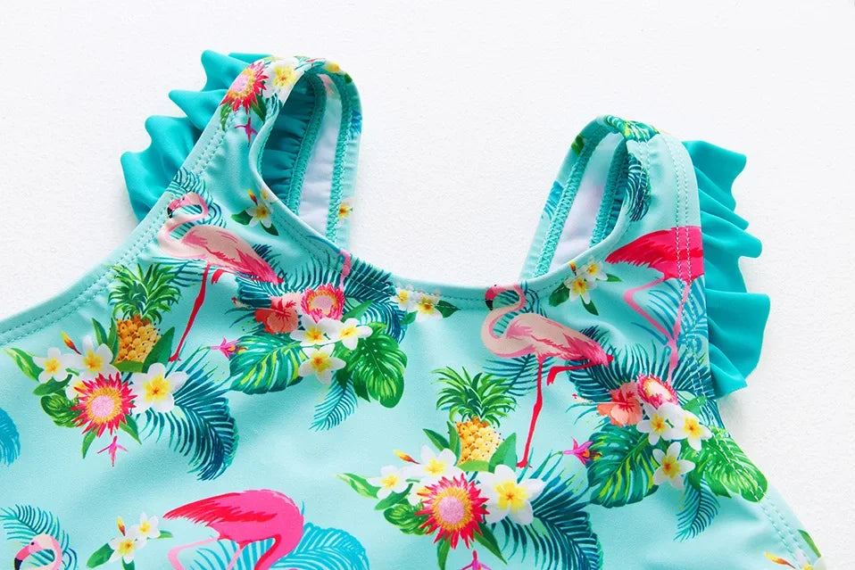 Girls Swimsuit One-Piece Mermaid Fish Scale Unicorn Children's Swimwear Girls Beachwear 2 3 4 5 6 7 8 Years
