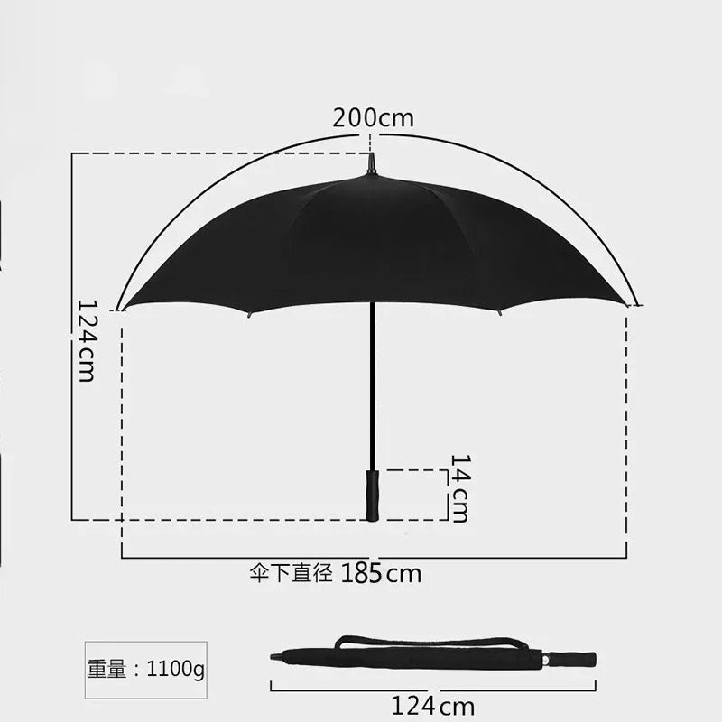 185CM Large Golf Umbrella Male Manual Long Handle Resistant UV Protection Parasol Shade Travel Beach Umbrella Windproof Strong