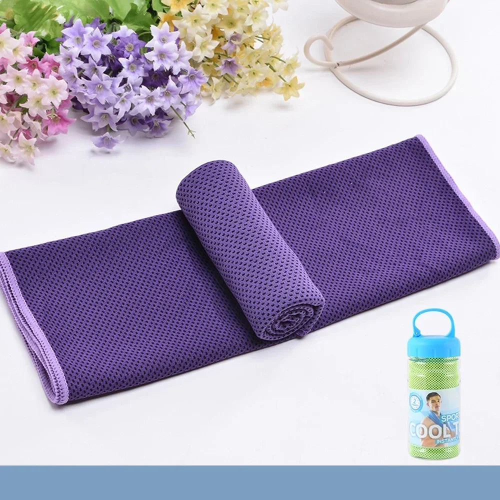 2pc Portable quick-dry Cooling Towels Microfiber Ice Towel Breathable Soft Chilly Towel for Yoga Sport Gym Workout Fitness Towel