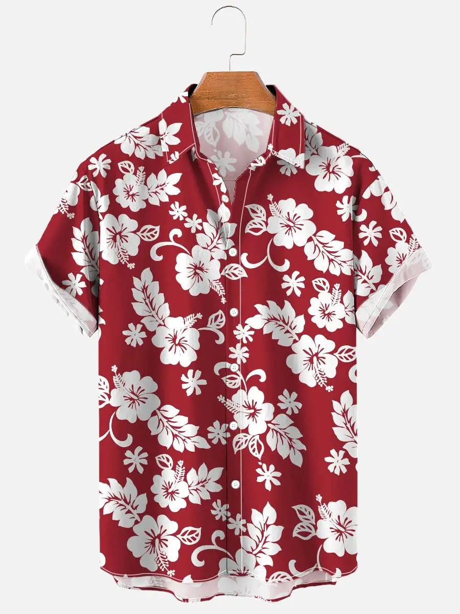 Men's Casual 3D Printed Summer Clothing, Hawaiian Short-Sleeved High-Quality Three-Dimensional Shirt