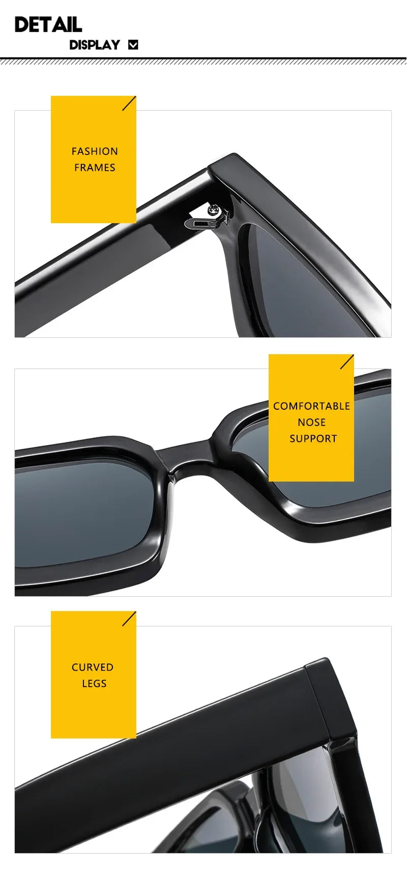 Unisex Square Vintage Sunglasses, UV400 Protection Retro Punk Style Fashion Shades, Designer Eyewear for Men & Women Driving, Outdoor & Daily Wear