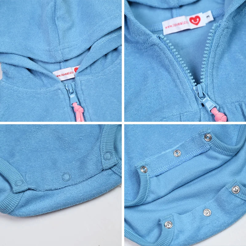 Summer Terry Sibling Clothing Set for Boys And Girls Blue Shirt for Boy Girl Dress Zipper With Colorful Drawstring Teens Outfit
