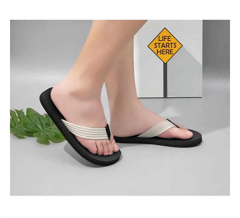 Funny Flip Flops New Thick Sole Flat Casual Summer Beach Outdoor Sandals Figure With Legs Non Slip Comfortable Walking In Stock