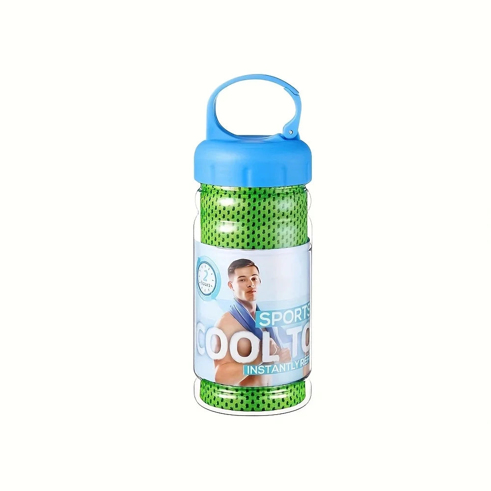 30×80cm Portable Bottle Mounted Quick Dry Towel Gym Sports Sweat Absorbent Cold Sensation Fast Ice Towel Swimming Beach Towels