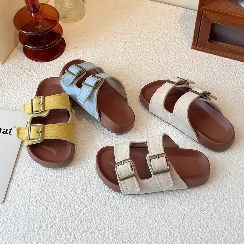New Trend Girls Open-toe Slippers Summer Children's Causal Slip-on Shoes Fashion Kids Simple Boys Beach Flat Slippers Non-slip
