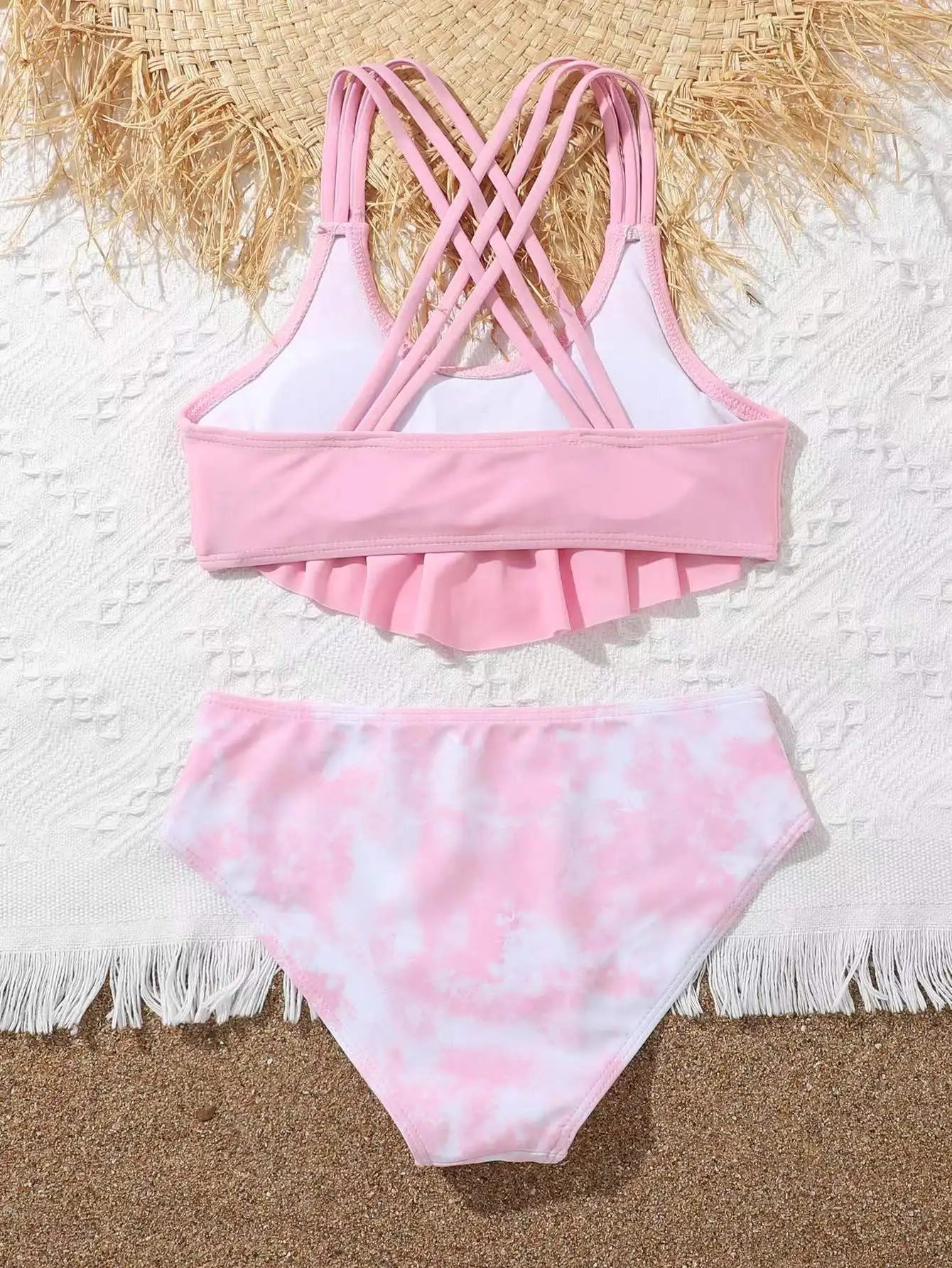 Ruffle Bikini 2026 Girls Swimsuit Kids Swimwear Female Children's Bathers Bathing Swimming Swim Suit Beachwear