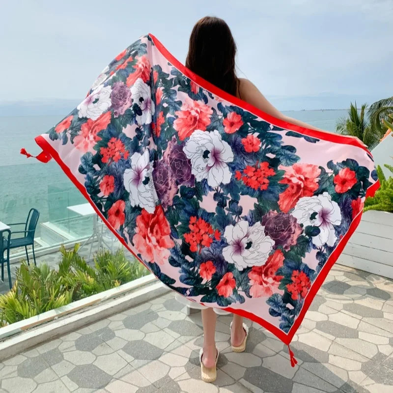 20 Styles 90x180cm Cotton Linen Summer Beach Dress Bikini Cover-ups Sarong Wrap Scarf Women Brazilian Swimsuit Bathing Cover Up