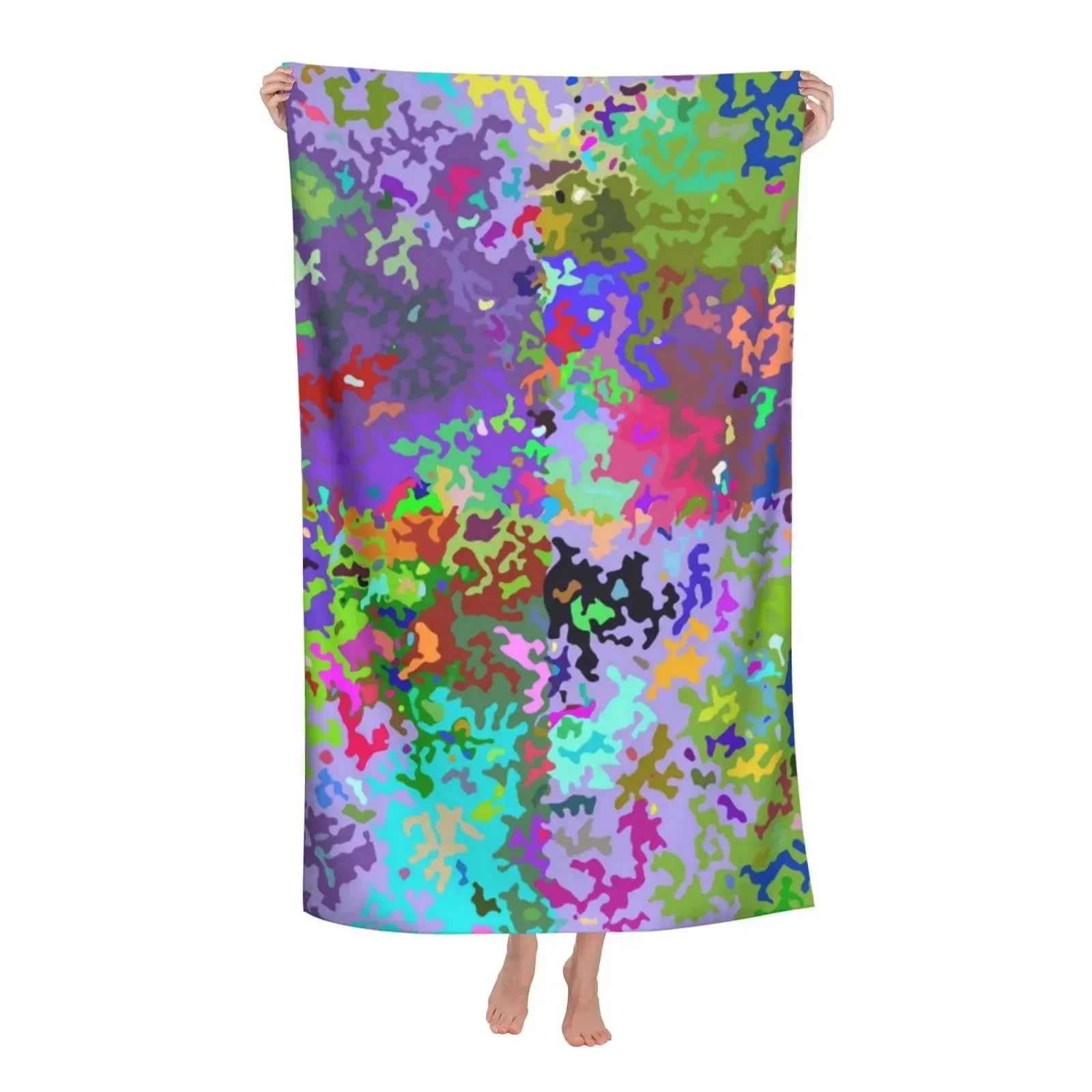 Camouflage Pattern Beach Towel Microfiber Soft Quick Dry Sand Free Towel Absorbent Large Bath Towel,Oversized Yoga Girls Boys