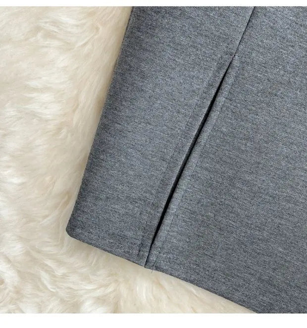 High Waist Midi Skirt Women's OL Profional Slimming Side Slit Wrap A-Line One Step Skirt Autumn Korean Sle Commute