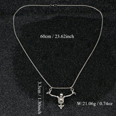 A Fashionable and Creative New Halloween Punk Style Skull Necklace Halloween Gift