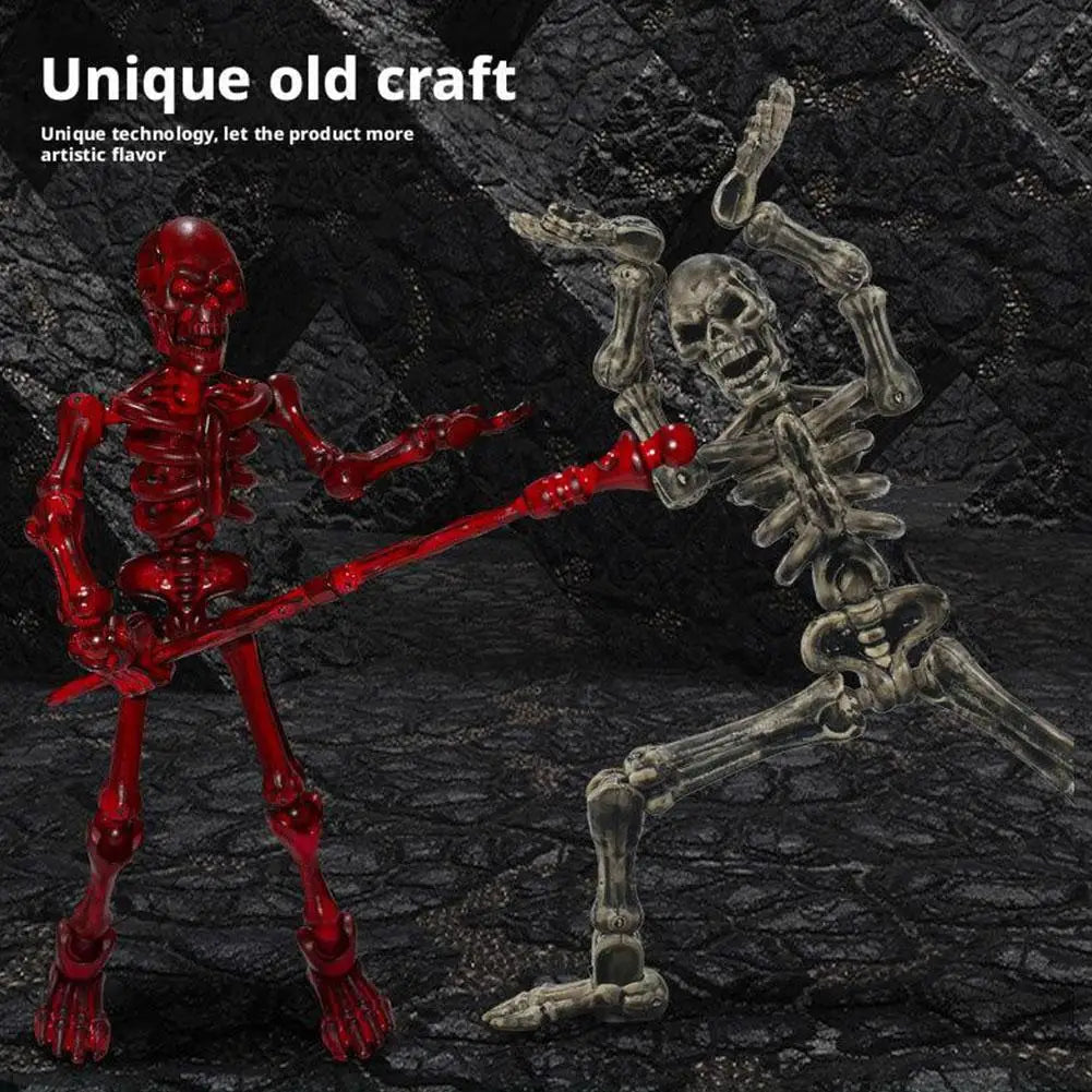 Halloween Magnetic Middle Ages Skeleton Posable Skeleton Human Shape Bones Halloween Haunted House Horror Props Skeleton Doll