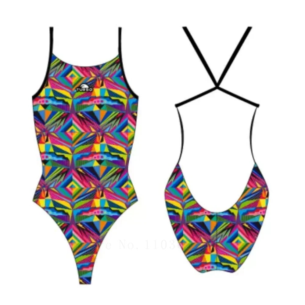Women's One-Piece Swimsuit Competitive Swimming Summer Pool Practice Clothes Racing Swimwear Bikini Deck Surfing Bathing Suits