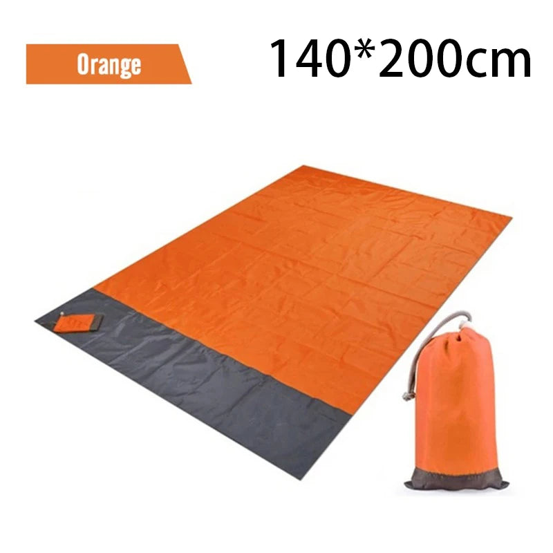 2x2.1m Waterproof Pocket Beach Blanket Folding Camping Mat Mattress Portable Lightweight Mat Outdoor Picnic Mat Sand Beach Mat