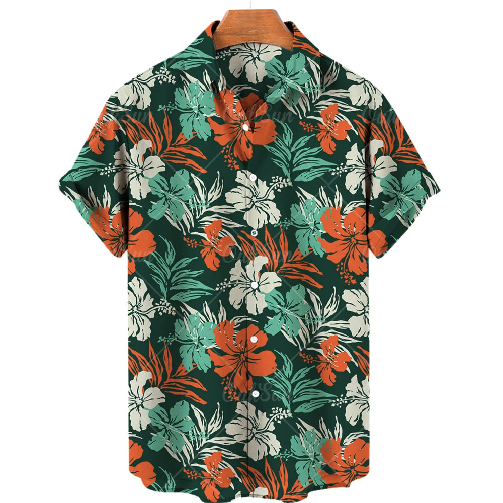 Men's Casual 3D Printed Summer Clothing, Hawaiian Short-Sleeved High-Quality Three-Dimensional Shirt