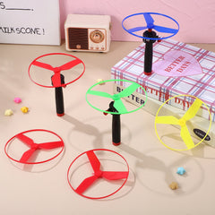 Kid Sports Pull Line Saucer Toys Children Outdoor Fun Rotating Flying Helicopter Gift Processing Toy for Parks Beach