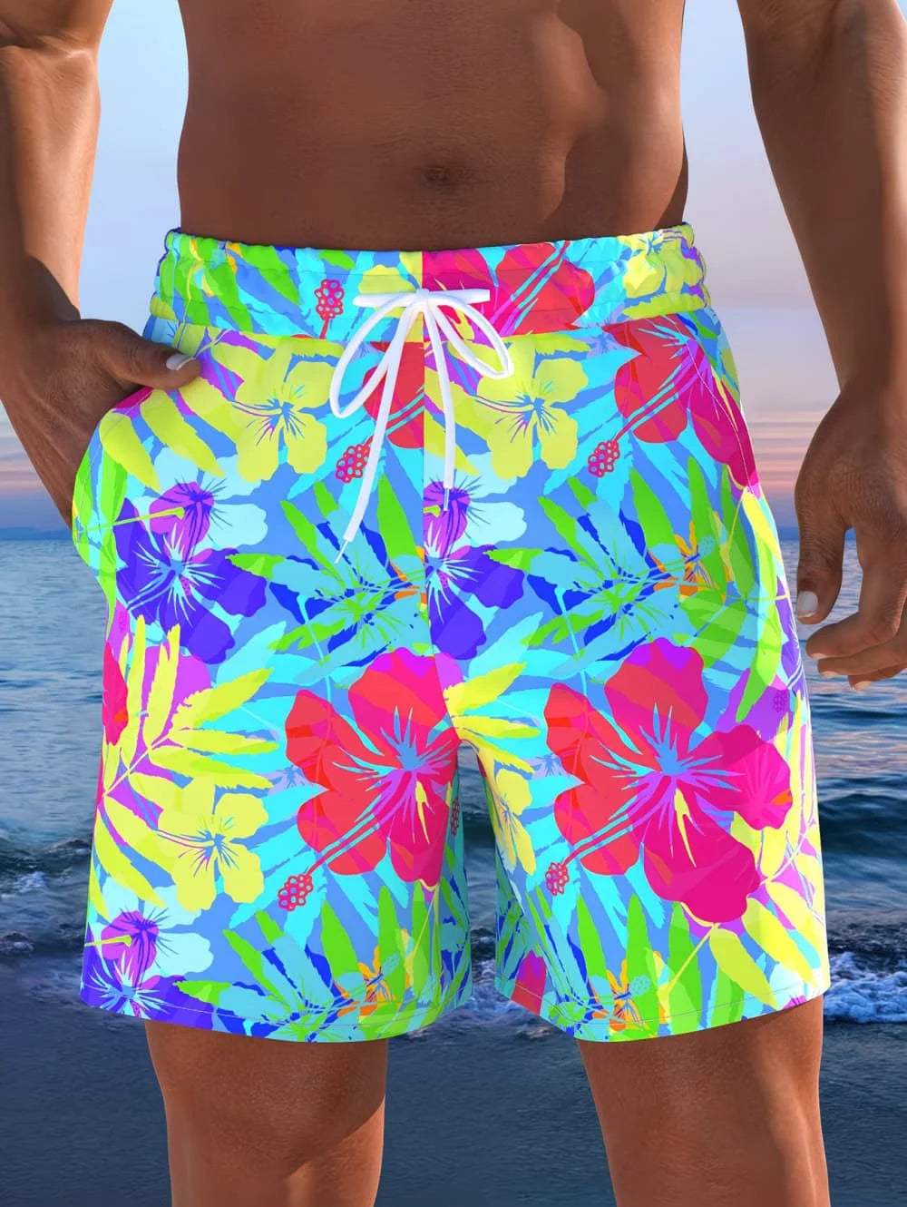 2026 Men's Summer Short Beach Vacation Hawaiian 3D Printed Shorts Men Y2k Graphic Short Pants Male Breathable Swim Loose Shorts