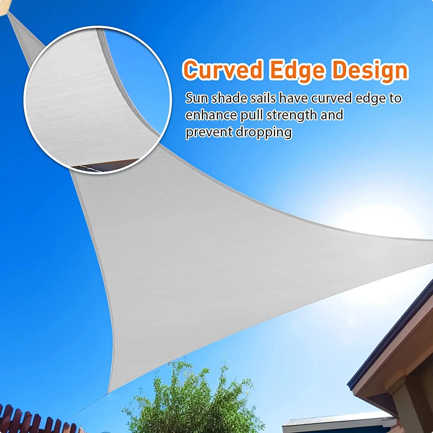 2x2x2m/3x3x3m Triangle Sun Shade Sail Pool Patio Deck Canopy Awning for Outdoor Backyard Garden Camping UV Block Sunshade Cloth