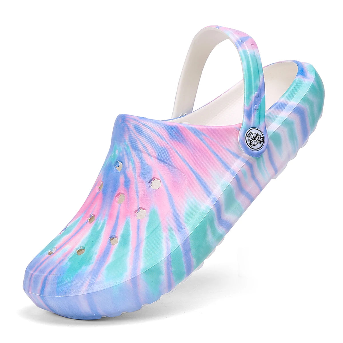 Garden Clogs Comfortable Women's Tie-dye Pattern Clogs, Slip On Lightweight Two-way Wear Clogs, Non-slip Summer Beach Slides 666