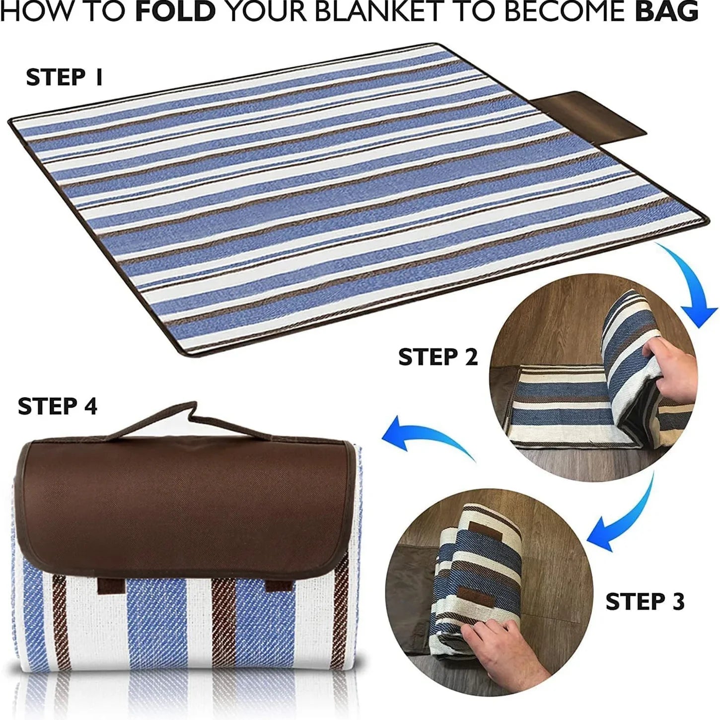 ZHUOHUA Waterproof Foldable Outdoor, Extra Large Picnic Blankets,Fashion Handy Tote,Beach Mat for Spring Summer Campingnkets