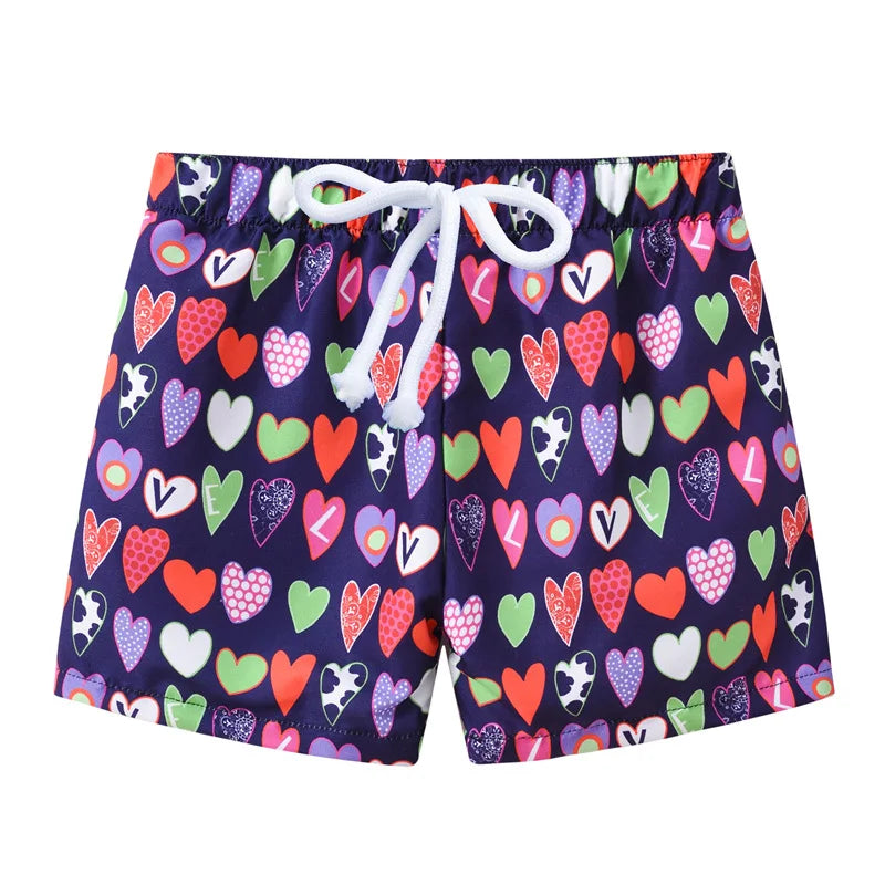 Boys Cartoon Print Beach Shorts Summer Quick Dry Swim Trunks Kids Casual Board Shorts Toddler Swimwear Bathing Suit For 2-8Y