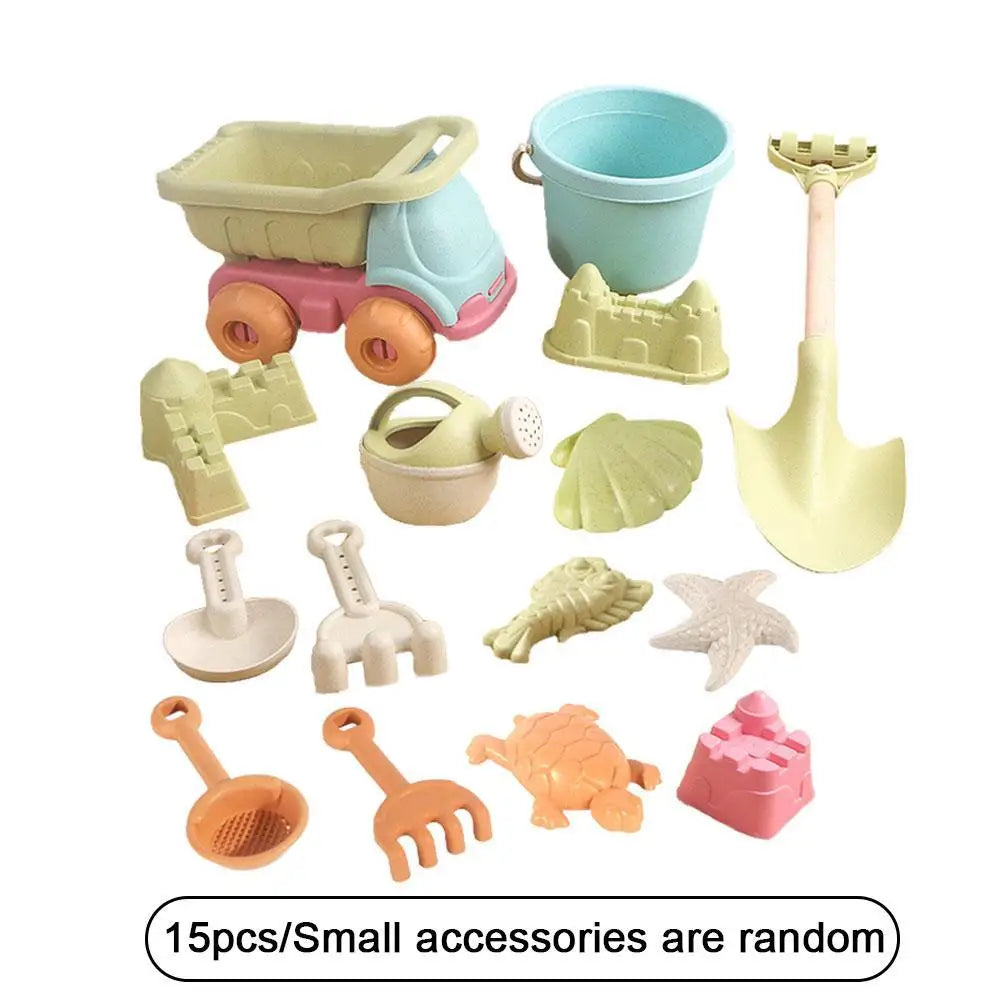 Children's Beach Toy Set, ATV, Sand Digging and Water Toy, Bucket, Hourglass, Shovel, Beach Sand Play Tool Toy