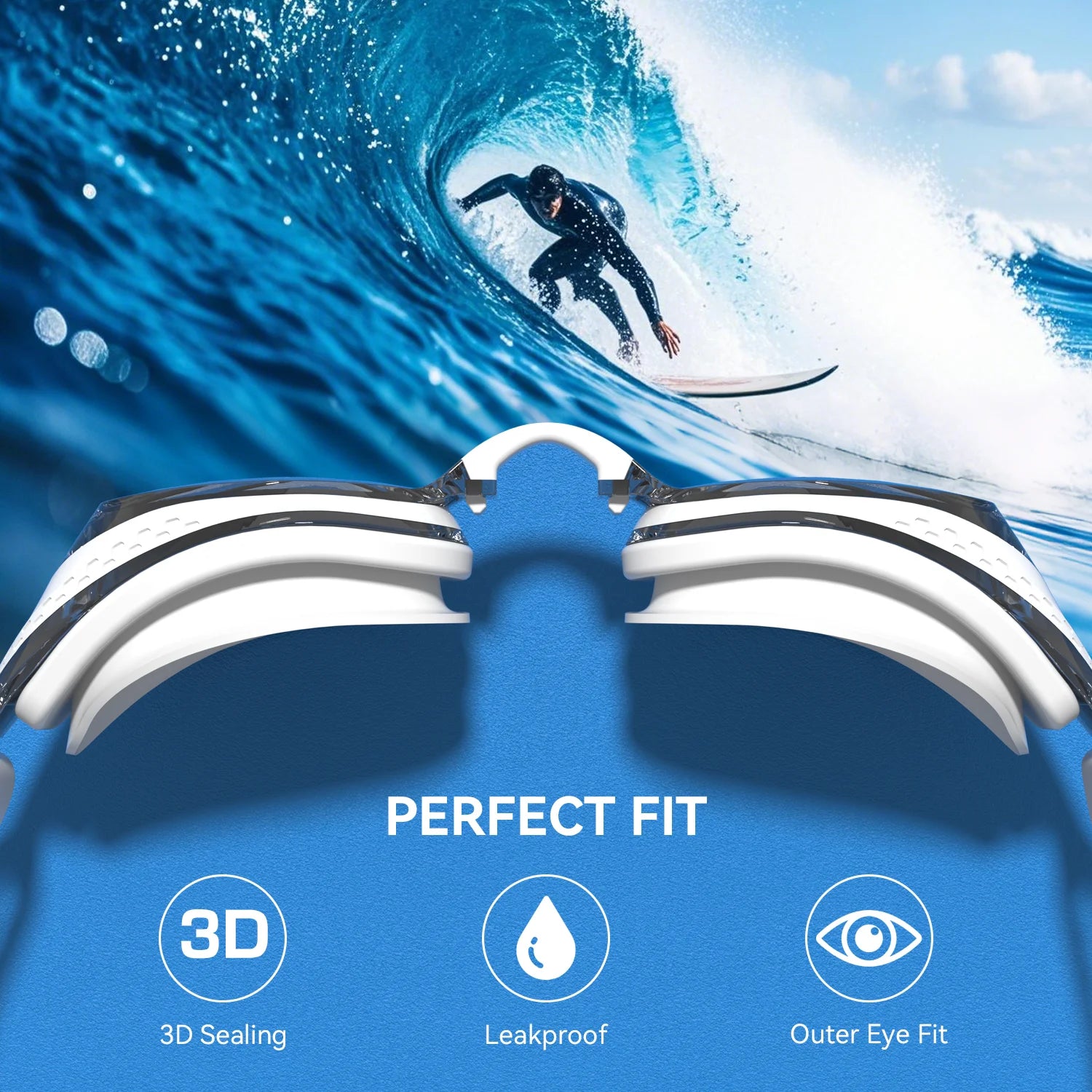 Professional Swimming Goggles Anti-fog Waterproof Swim Eyewear Glasses 100% UV Protection No Leaking For Men Women Youth Adult