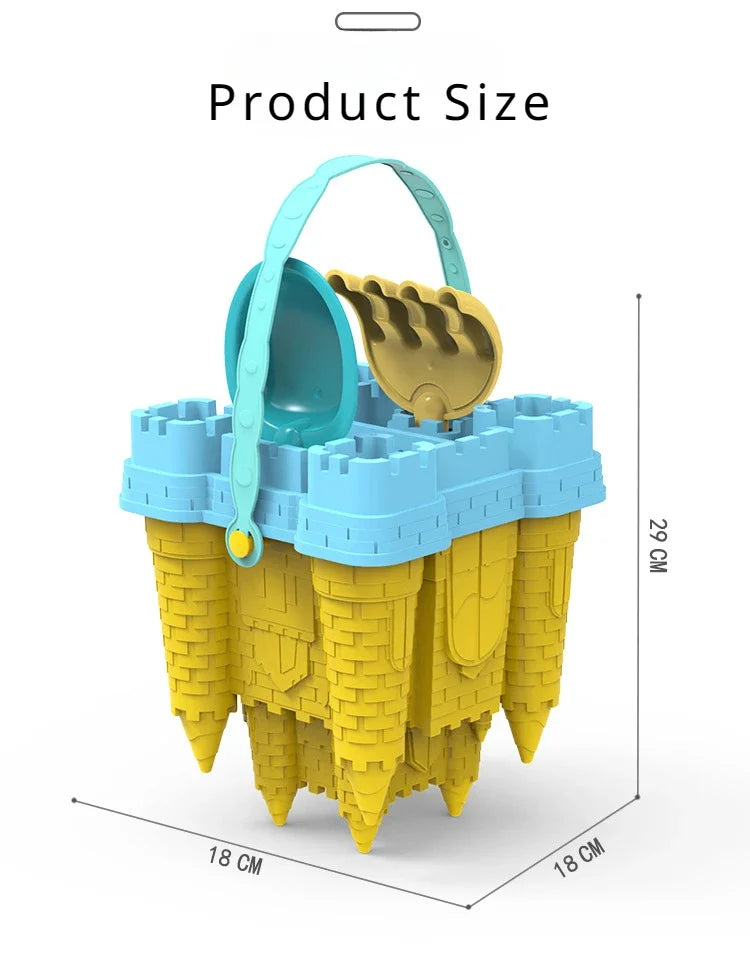 Beach Castle Bucket Play Sand Set Toys Sand Scoop Children Summer Toys Sand Toys Sand Box for Kids Outdoor Family Funny Gifts