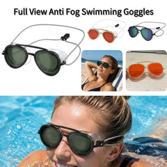 Full View Anti Fog Swimming Goggles Professional Anti Fog Full Angle Adjustable Strap Retro Swim Goggles for Men Women Swimmers